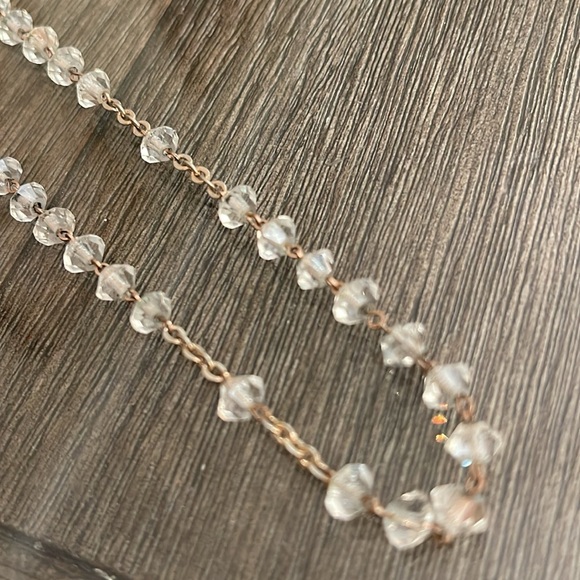 Vintage Cut Glass Crystal Y Necklace with Tassel - Picture 12 of 15